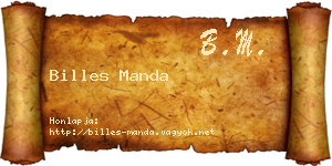 Billes Manda névjegykártya